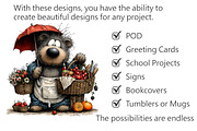 Whimsical Teddy Bear Clipart, an Illustration by Pixels.Craft (Thumbnail 3 of 5)