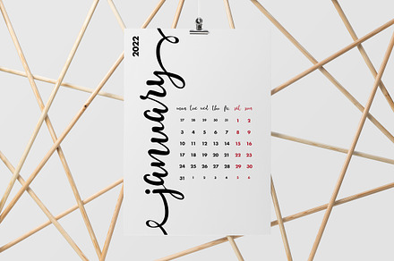 Calligraphy Calendar 2022 Year