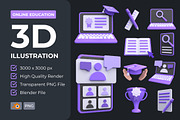 Online Education 3D Illustration V2, an Object 3D Model by Rishsketch (Thumbnail 1 of 4)