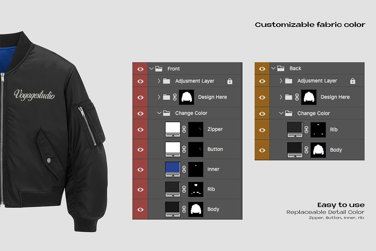 BOMBER JACKET MOCKUP, an Apparel Mockup by Voyage Studio (Photo 4 of 4)