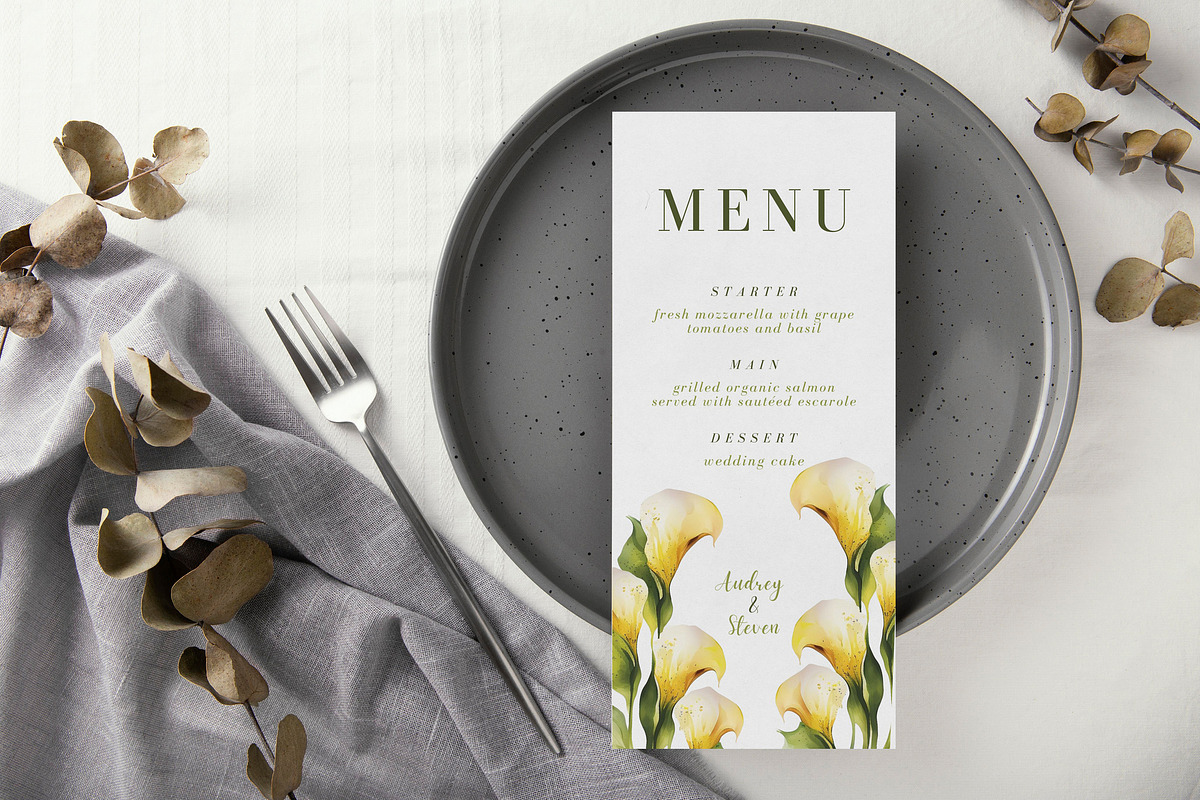 Wedding Template Bundle Calla Lilies, an Invitation Template by MarryMeMoments (Photo 8 of 8)