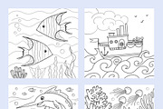50 Printable Ocean Coloring Pages, an Animal Illustration by LikaYu (Thumbnail 9 of 9)
