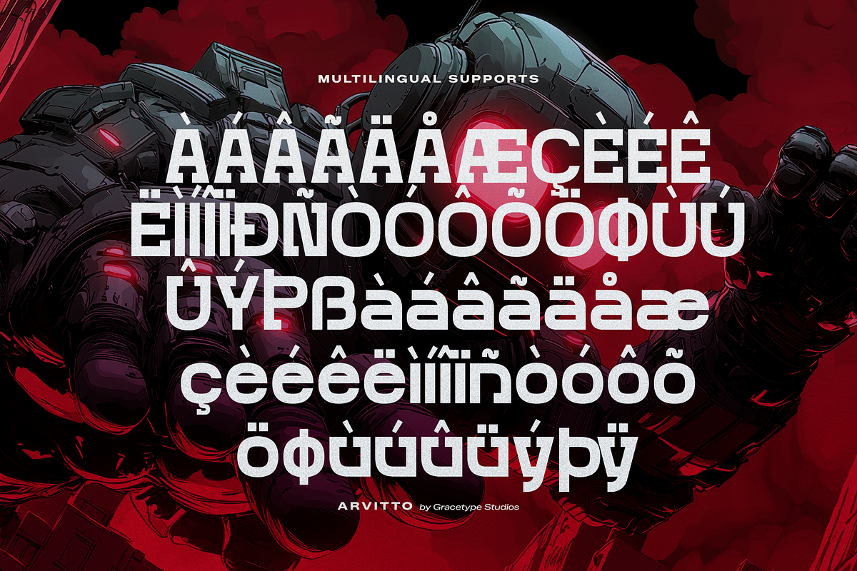 Arvitto | Futuristic Typeface, a Sans Serif Font by gracetype_studio (Photo 11 of 12)