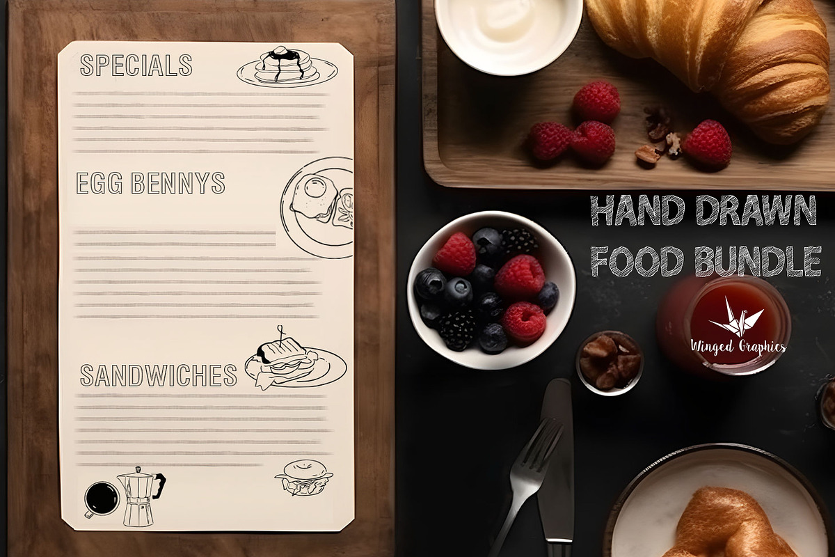 Hand Drawn Food Vector Bundle, a Food Illustration by Winged Graphics (Photo 4 of 4)