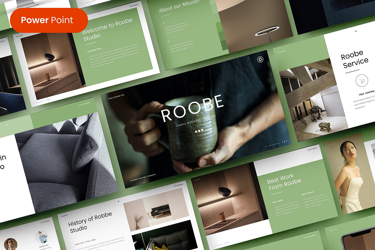 Roobe  – Business PowerPoint Templat, a Presentation Template by Dens Creative Studio (Photo 1 of 6)