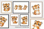 15 Bundle Watercolor Baby Tiger Wild, an Animal Illustration by Morspective (Thumbnail 4 of 8)