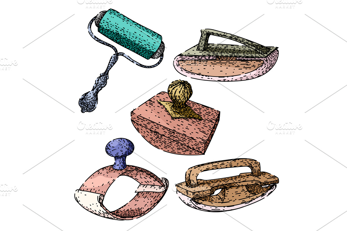 ink blotter set sketch hand drawn, an Illustration by pikepicture