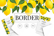 Watercolor Lemon borders png., a Graphic by ARTVracovska (Thumbnail 1 of 5)