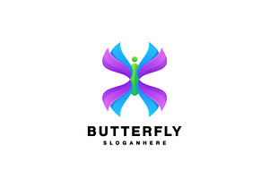 Butterfly Design Logo Gradient Color