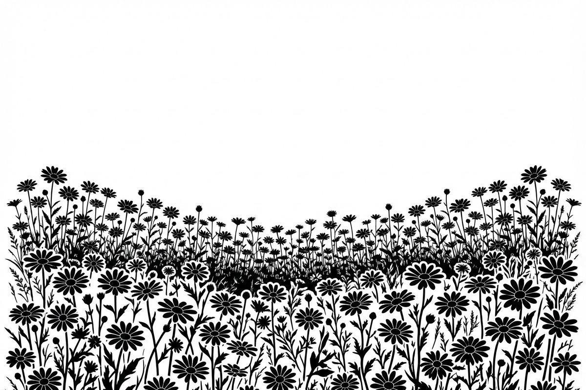 60 Daisy Flower Field Silhouette, a Seasonal Illustration by Amazin_art (Photo 16 of 36)