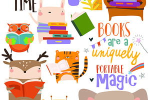 Funny Animals and Books