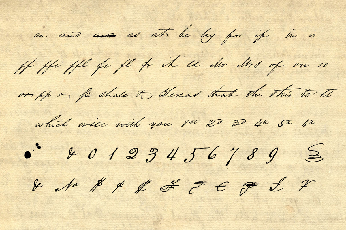 Houston Pen, a stylish old pen font preview 2