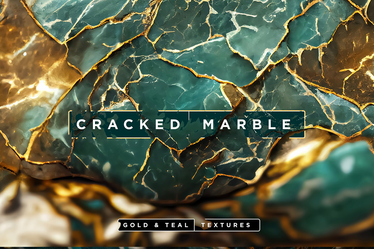 Cracked Teal & Gold Marble Textures, a Texture Graphic by Layerform (Photo 1 of 4)