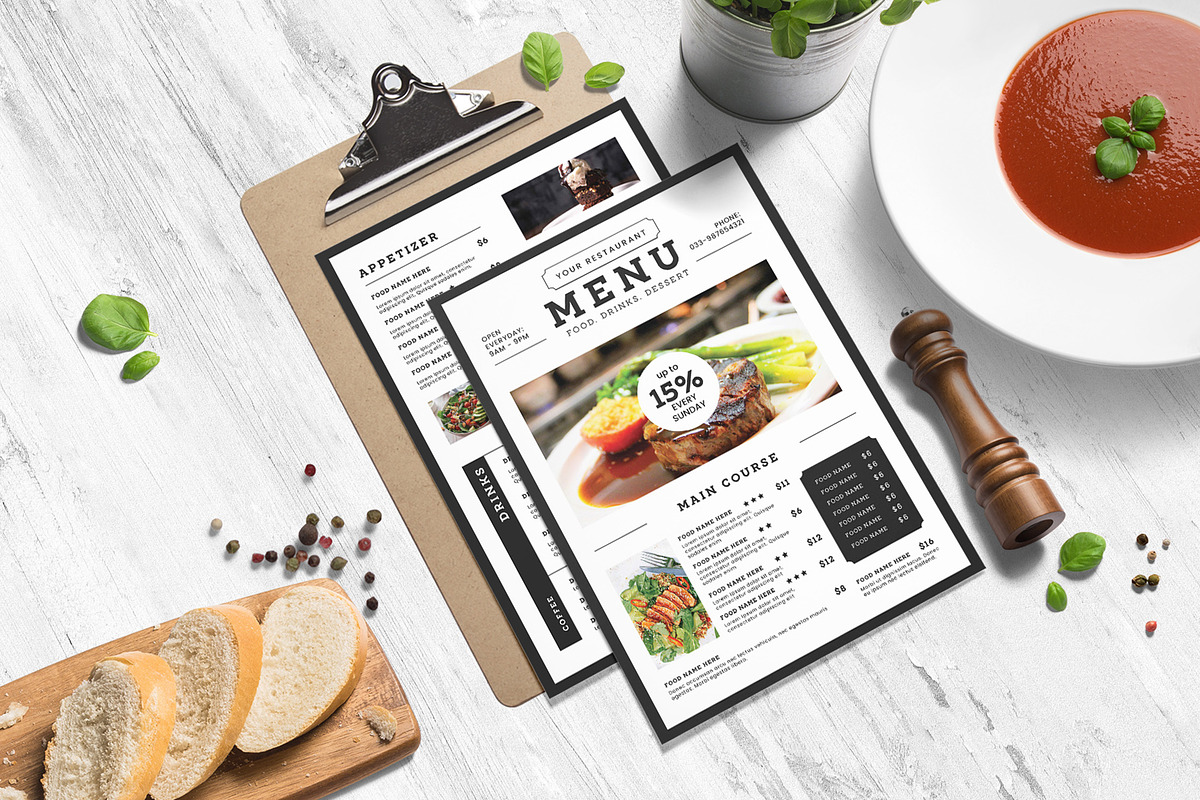 Restaurant Food Menu, a Flyer Template by Creativestoree (Photo 2 of 4)