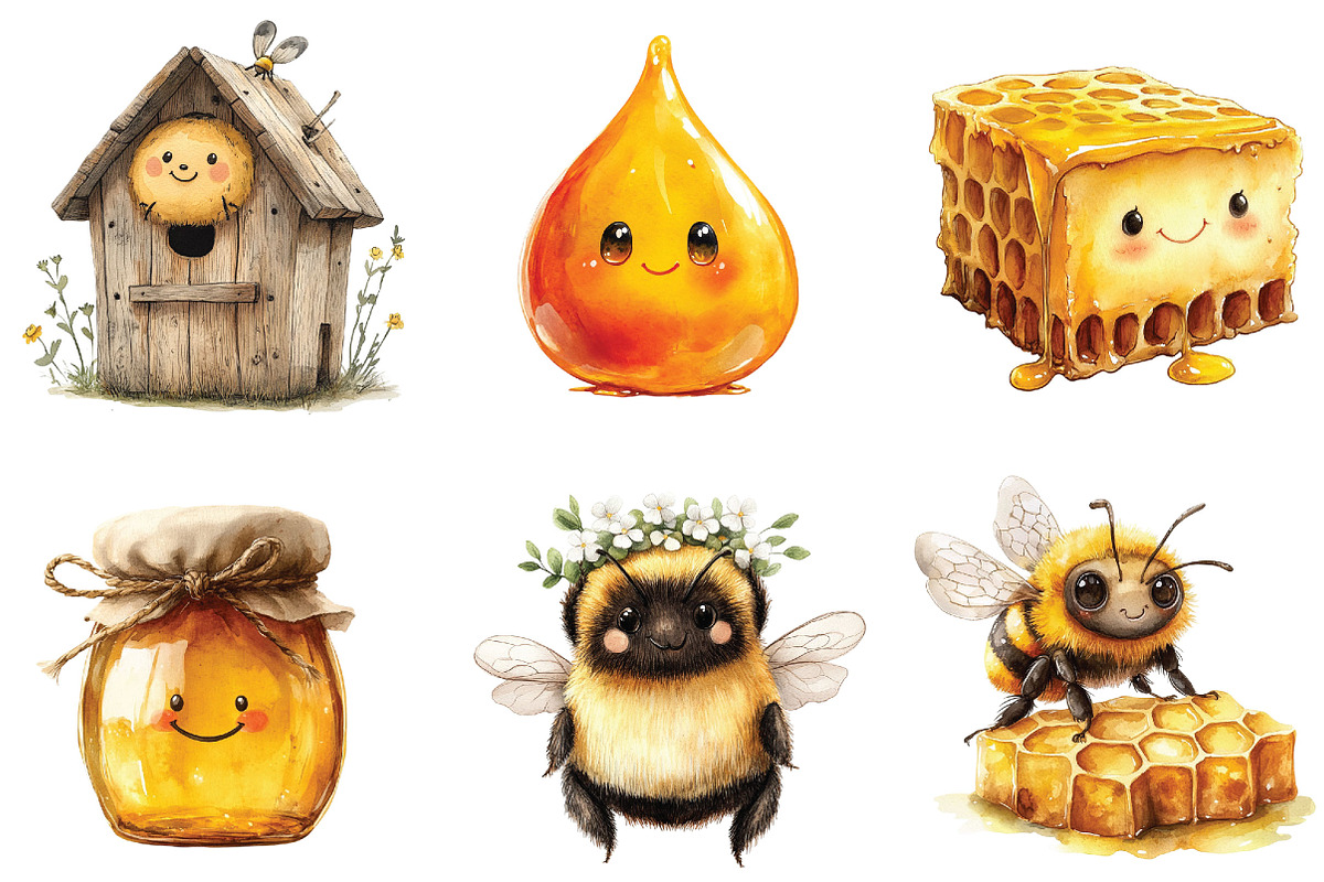 Golden Honeycomb Apiary Clipart, a Seasonal Illustration by Designking (Photo 4 of 5)