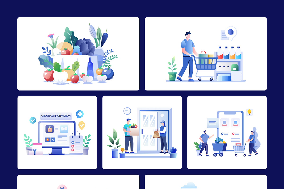 Grocery Shopping Illustrations, a Food Illustration by Prosymbols (Photo 10 of 10)