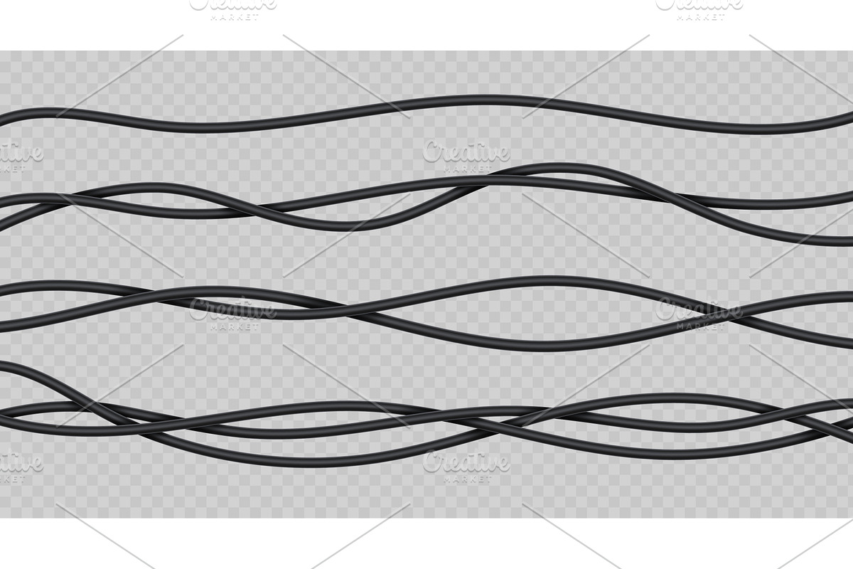 Realistic electric wires. 3d power, a Technology Illustration by Frogella