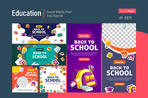 Education Promotion Set, a Social Media Template by shin_std