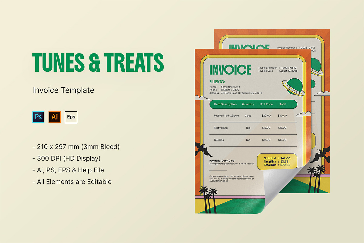 Tunes & Treats Ticket Event, a Print Template by StreaksideStd (Photo 1 of 3)