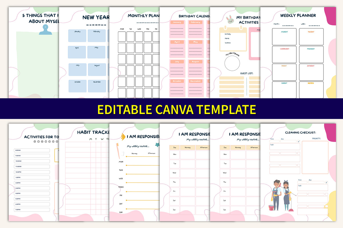 2026 12-Month Kids Activity Organize, a Stationery Template by Designmela01 (Photo 6 of 10)