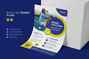 Baseline Tennis - Flyer, a Flyer Template by Esensifiksi.studio