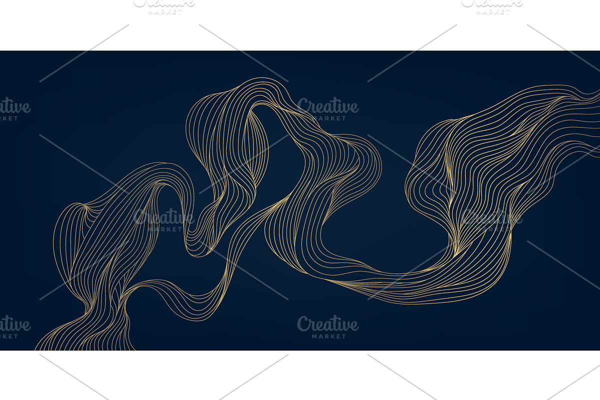 Line Art Clouds and Waves, a Pattern Graphic by Marylia (Photo 3 of 28)