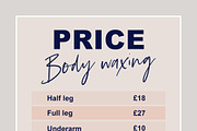 Waxing Price List Instagram Template, a Social Media Template by Love Giftery (Thumbnail 2 of 2)