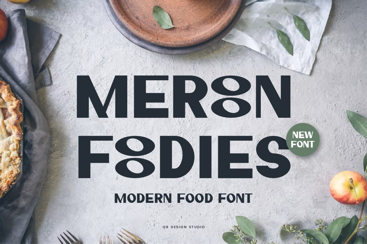 Meroon Foodies - Food Font, a Sans Serif Font by QR Design Studio (Photo 1 of 9)