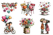 Valentines Day Love Clipart, an Illustration by CreationArt (Thumbnail 3 of 7)