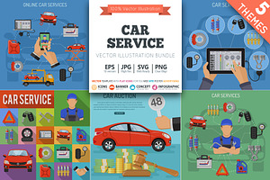 Car Service concept, a Finance Illustration by TAlex
