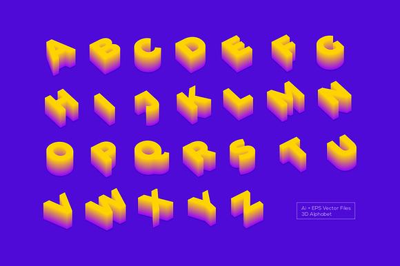 3D Colorful Alphabet Font preview 5