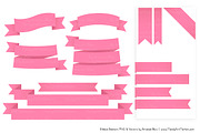 Pink Ribbon Banner Clipart, an Illustration by Amanda Ilkov (Thumbnail 4 of 4)