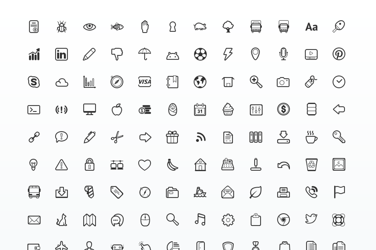 Outlined Style Icon Set, an Outline Icon by Web Icon Set (Photo 3 of 3)