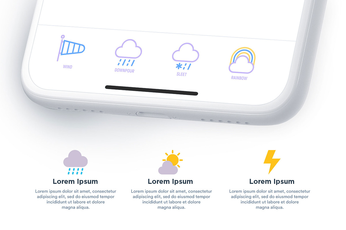 Weather | 32 Icons Set, an Outline Icon by Marina Silence (Photo 12 of 17)