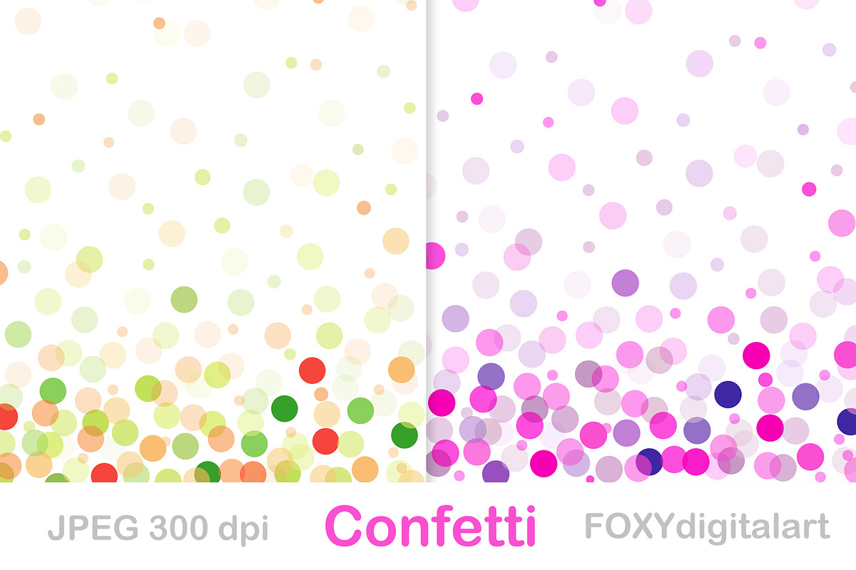 Confetti digital paper wedding, a Texture Graphic by FOXYdigitalart (Photo 2 of 3)
