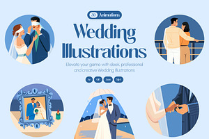 Animated Wedding Illustration Set, a Person Illustration by Brickclay