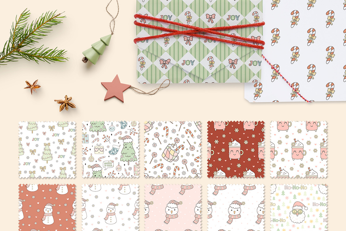 Retro Christmas Collection, a Seasonal Illustration by JulzaArt (Photo 5 of 9)