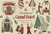 Christmas Grand Hotel Clipart, an Object Illustration by Teresa Art Store (Thumbnail 1 of 7)