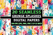 20 Seamless Grunge Color Splashes, a Pattern Graphic by Nordic Design (Thumbnail 1 of 9)