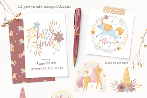 Unicorn Clipart. Patterns.