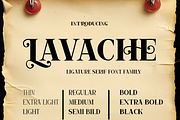 Lavache, a Serif Font by Canden Meutuah (Thumbnail 1 of 7)