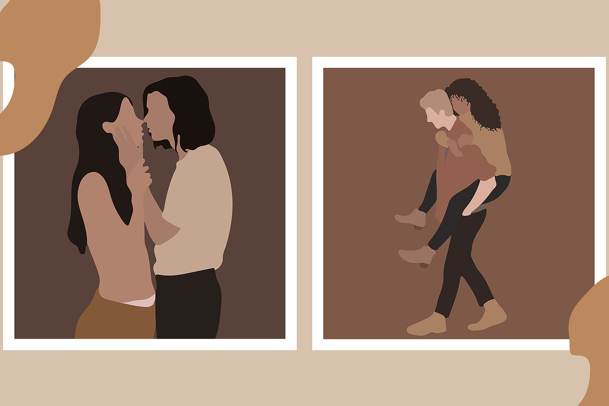 The Lovers Minimalist Graphic Art, a Decorative Illustration by Miracles Everywhere (Photo 2 of 12)