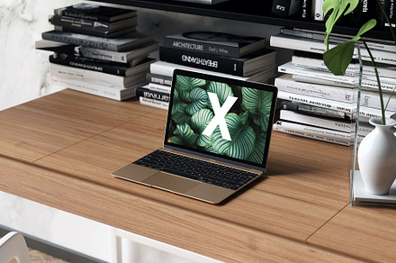 Side View Mockup Office Desk
