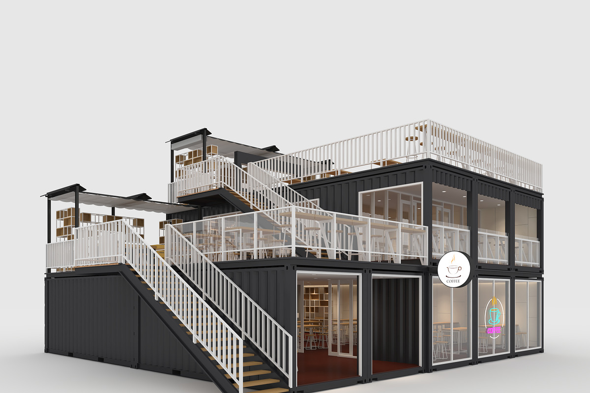3D Model Container Cafe 9, an Architecture 3D Model by SR 3D Visual (Photo 2 of 23)