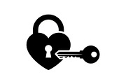 Heart Lock and Key Silhouette Icons, an Illustration by Designer_Momina (Thumbnail 43 of 51)