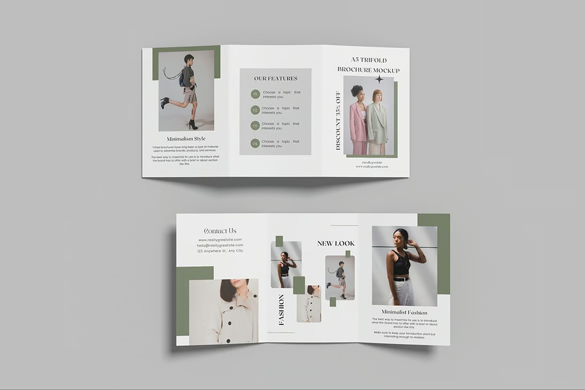A5 Trifold Brochure Mockup, an Advertising Mockup by Hubzway (Photo 6 of 7)