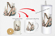 Antique Harp Clipart, a Graphic by Artnoy (Thumbnail 4 of 5)