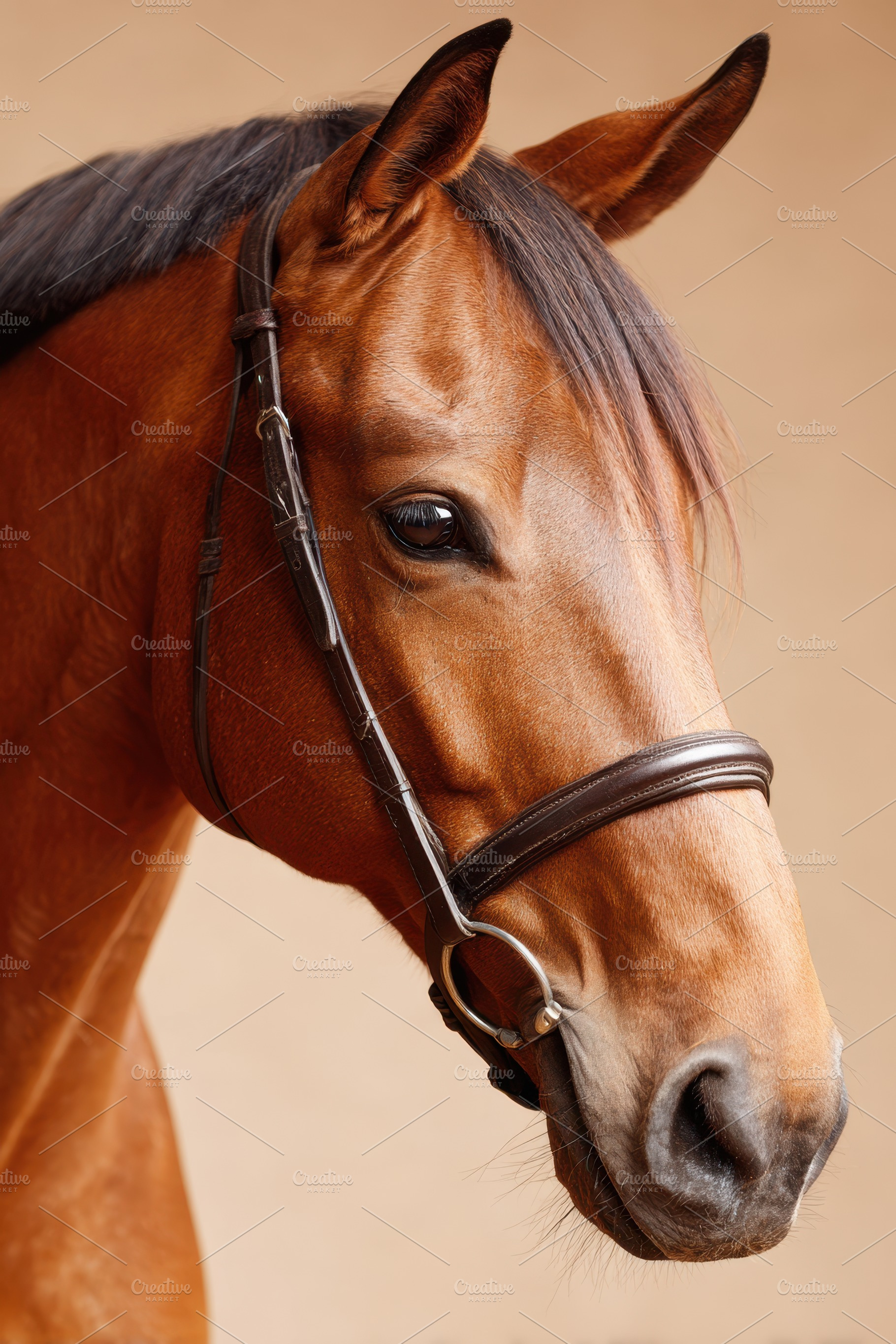 Elegant horse profile in sepia tones, an Animal Photo by AlyaAnd