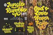 Jungle Rumble - Retro script Font, a Script Font by Four Lines Std. (Thumbnail 11 of 11)