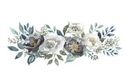 Blue Watercolor Floral Set, an Illustration by balal (Thumbnail 3 of 11)
